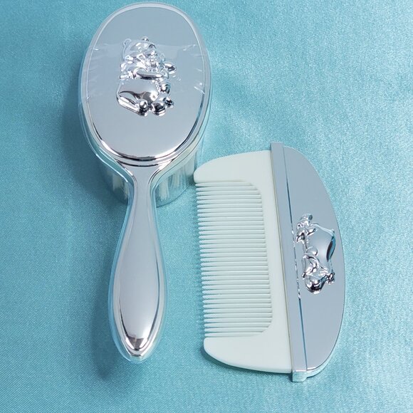 Disney Winnie the Pooh Baby Brush & Comb Set – Silver Plated, Gift-Ready, Unused - Picture 3 of 10